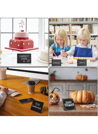 12 Pack Mini Chalkboard Signs,4x3 Food Labels For Parties Buffets Bakery Weddings,Catering Supplies Buffet Display,Easy To Write And Wipe,2 Pieces Of Chalk,2 Pieces Of Rags - view 5